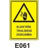 Elektrik Tehlikesi Dokunma Sticker