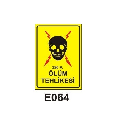 380V Ölüm Tehlikesi Sticker
