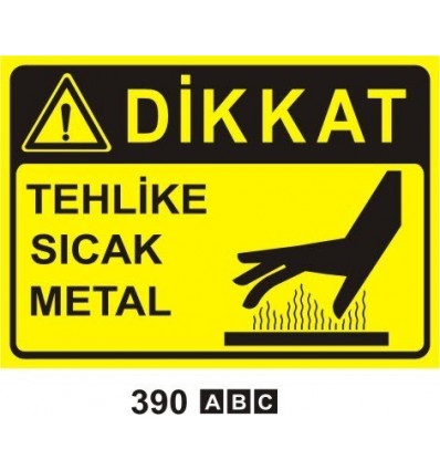 Dikkat Tehlike Sıcak Metal Levhası